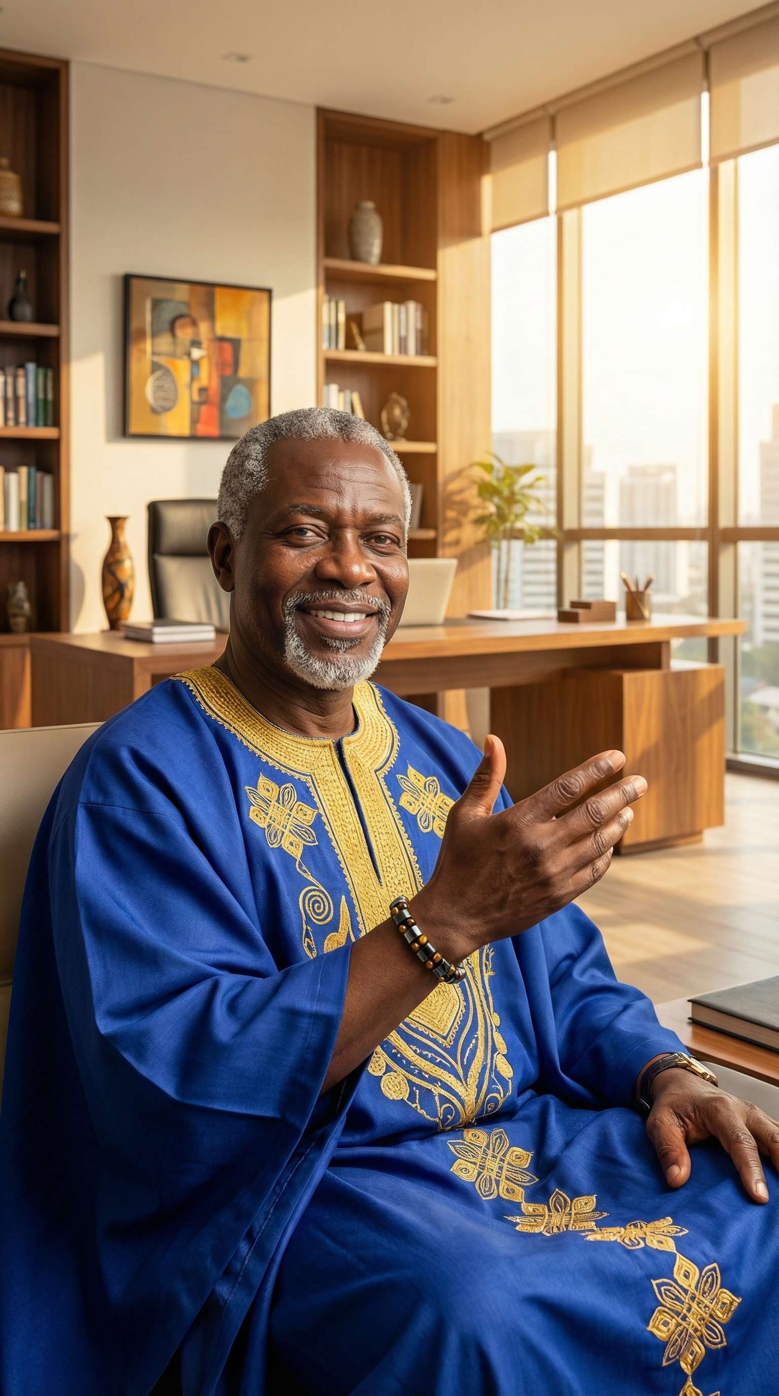 African man wearing bracelet